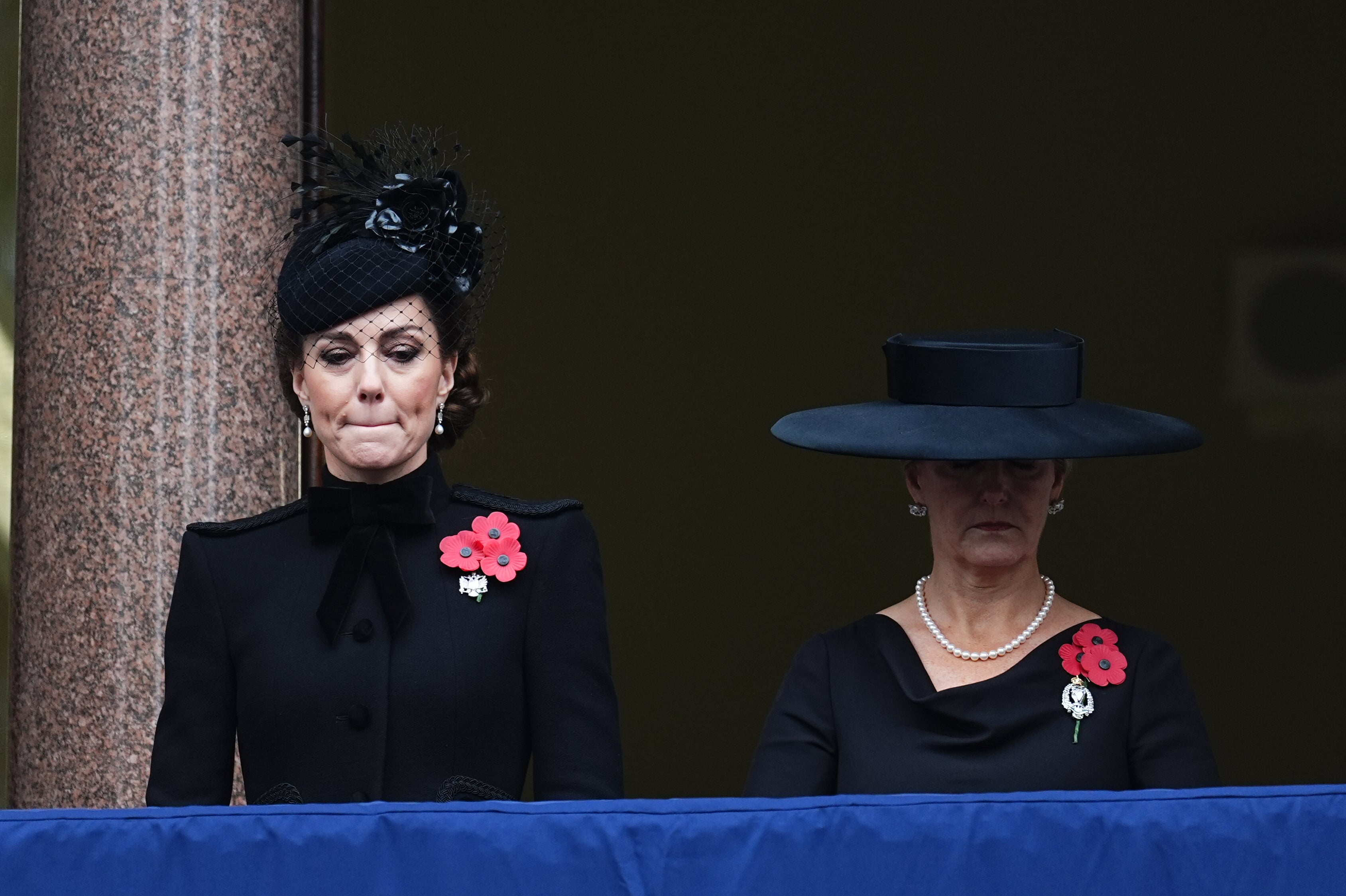 Kate appeared emotional as she listened intently during the remembrance ceremony