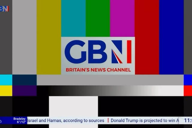 <p>The ‘test card’ that appeared on GB News during the two-minute silence</p>