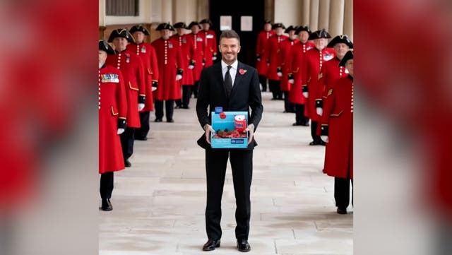 <p>David Beckham plays golf with veterans as he issues special Remembrance Day message.</p>