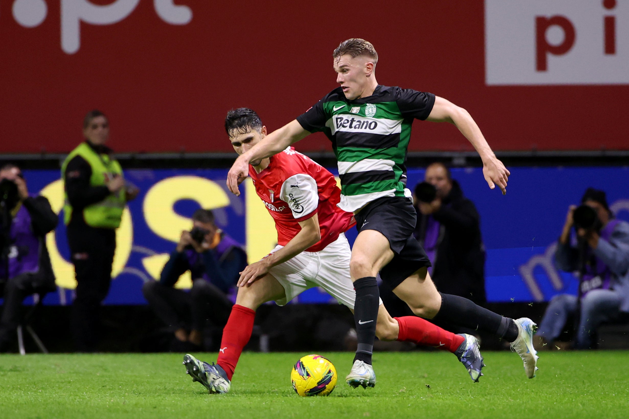 Sporting’s Viktor Gyoekeres has scored 23 goals already this season (Luis Vieira/AP)