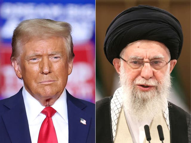 <p>President Donald Trump (L) said Friday that Ayatollah Ali Khamenei (R) ought to stop fanning the flames of war in his post-bombing rhetoric and instead thank him for letting the Iranian supreme leader live.</p>