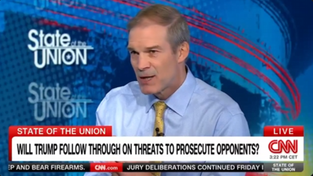 <p>Jim Jordan denied that Donald Trump would truly seek to weaponize the Justice Department against his enemies, citing Trump not doing so in 2017 after his first victory</p>