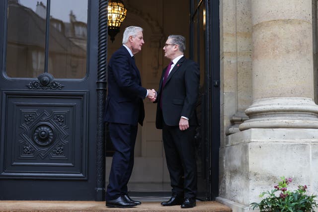 <p>Keir Starmer and French PM Michel Barnier </p>