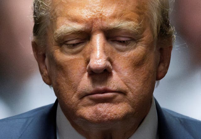 <p>Donald Trump after a jury found him guilty on all 34 counts in his criminal trial in New York State Supreme Court in New York, New York, USA, 30 May 2024</p>