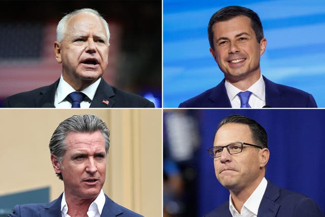 <p>Tim Walz, Pete Buttigieg, Gavin Newsom, and Josh Shapiro are all possible 2028 Democratic primary contenders. Some contenders for 2028 are already looking ahead and starting to position themselves with the base </p>