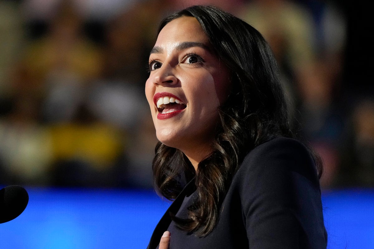 AOC viewed positively by more Americans than Trump or Harris, poll finds