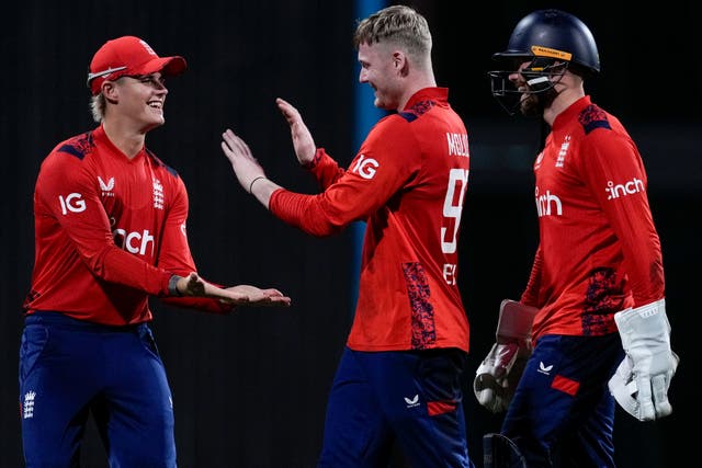 Jacob Bethell, left, and Dan Mosley, centre, have impressed for England (Ricardo Mazalan/AP)