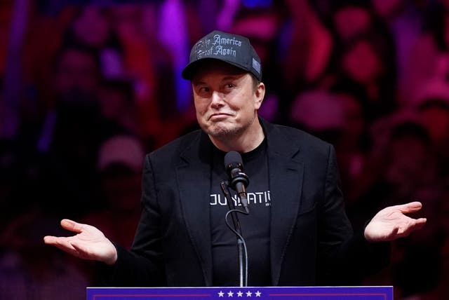 <p>Elon Musk speaks before former President Donald Trump at a campaign rally in New York City’s Madison Square Garden last month. Musk, who is a staunch supporter of the president-elect, was named as one of social media platform X’s top spreaders of misinformation in statements from its AI system Grok. X is running a public beta program of Grok until the end of the year.  </p>