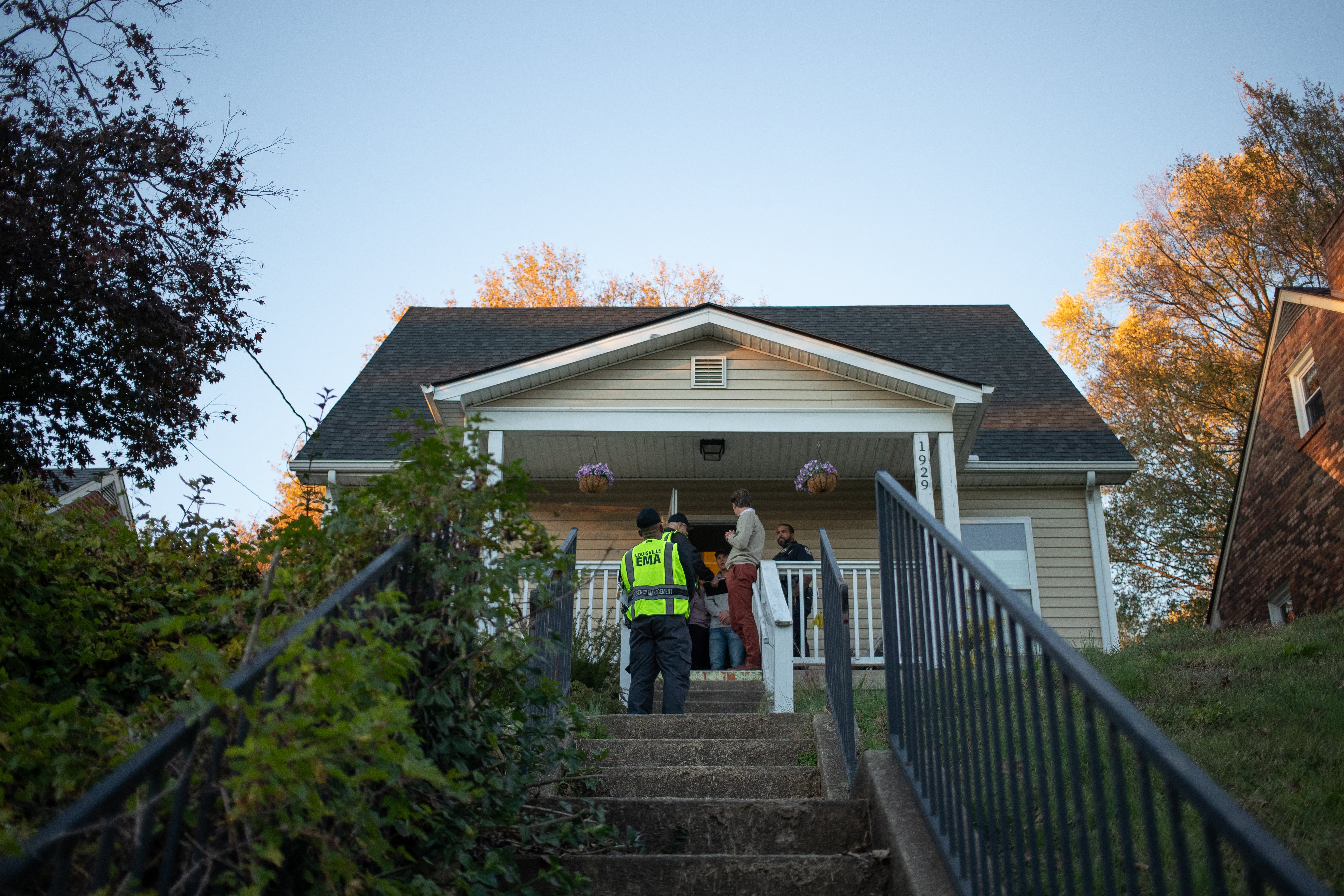 Officials speak to residents following the Tuesday afternoon explosion. Nearby businesses had windows blown out and local schools had to delay dismissal due to the blast