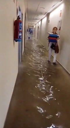 Flooded hospital in Malaga