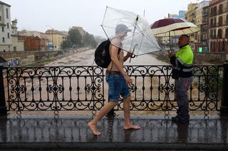 Spanish authorities issued a red weather alert for extreme rain and flooding in Malaga