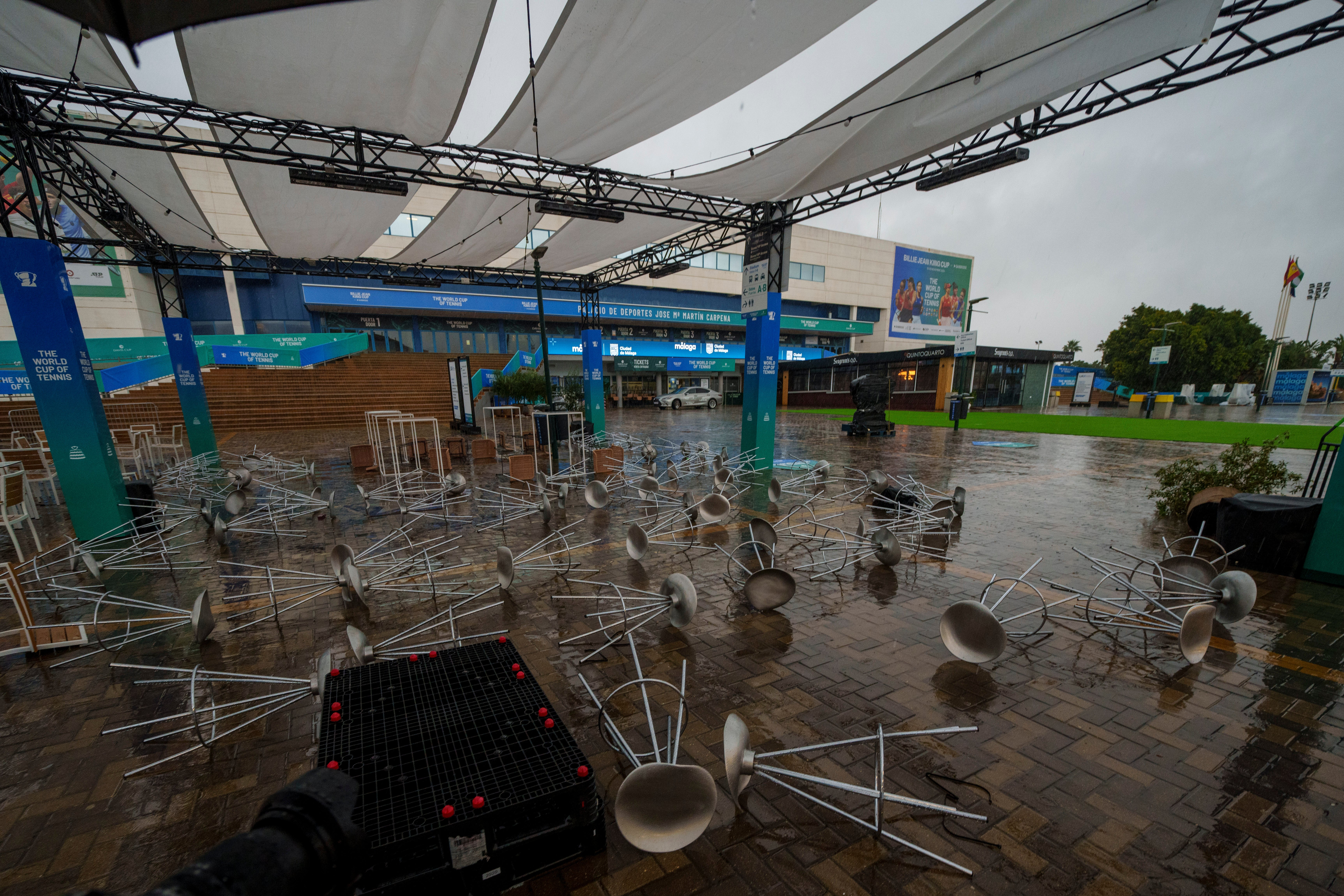 The finals of the Billie Jean King tennis tournament in Malaga were cancelled on Wednesday due to the heavy rain