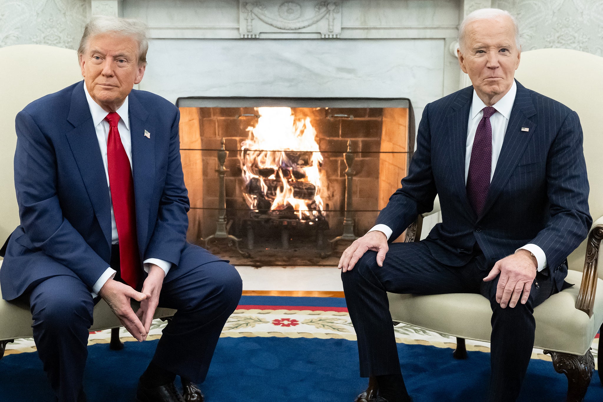 US President Joe Biden met with US President-elect Donald Trump in the Oval Office of the White House in Washington, DC, on Wednesday