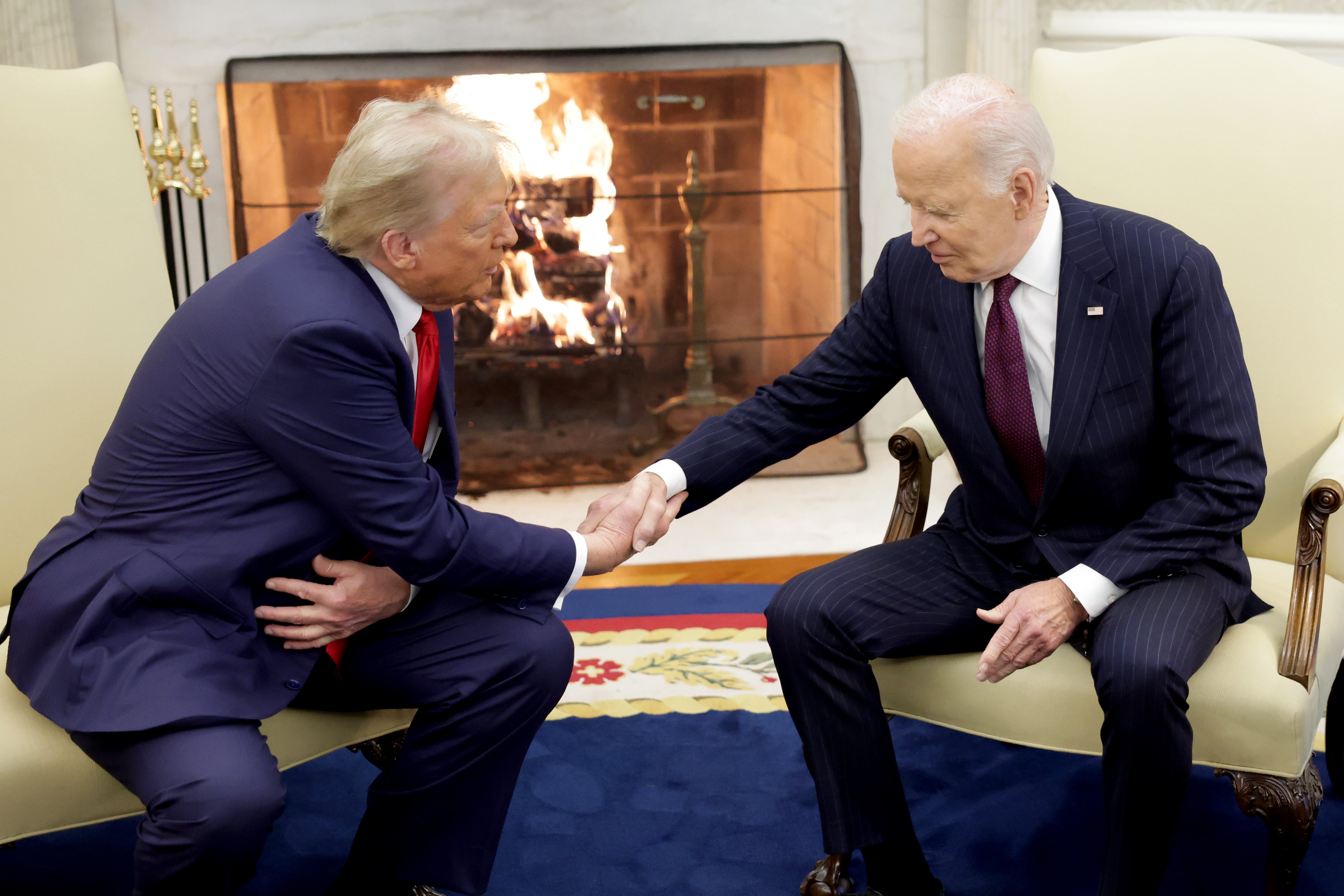 Joe Biden and Donald Trump exchanged pleasantries when they met at the White House following a bruising campaign. In other parts of the White House, a different feeling washed over the room