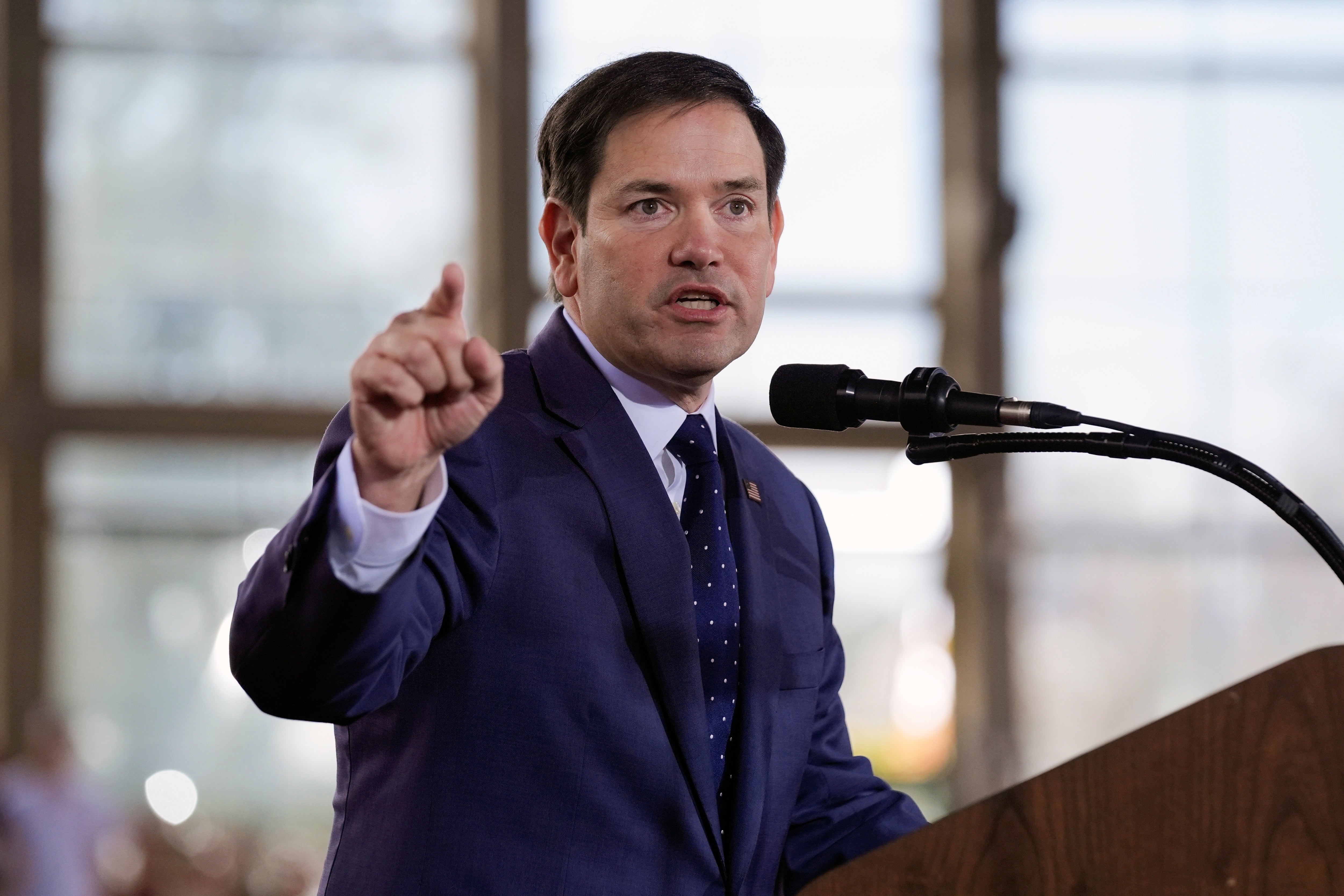 Florida Republican Sen. Marco Rubio, speaks during a campaign rally in Raleigh, North Carolina, last month. Rubio, nominated to be Secretary of State, has been more open about climate change