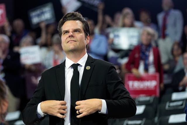 <p>Matt Gaetz, pictured at July’s Republican National Convention, has been tapped by president-elect Donald Trump to serve as attorney general </p>