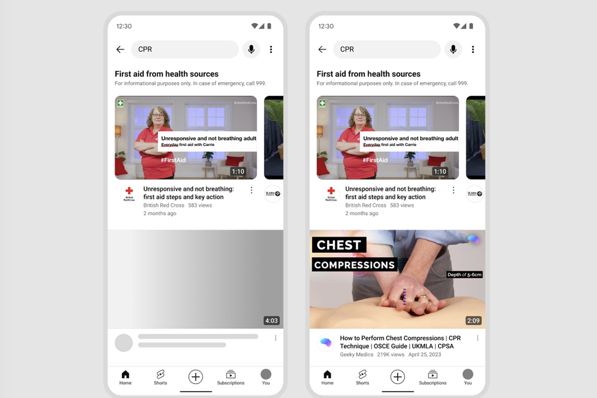 YouTube to pin first aid information at the top of relevant searches