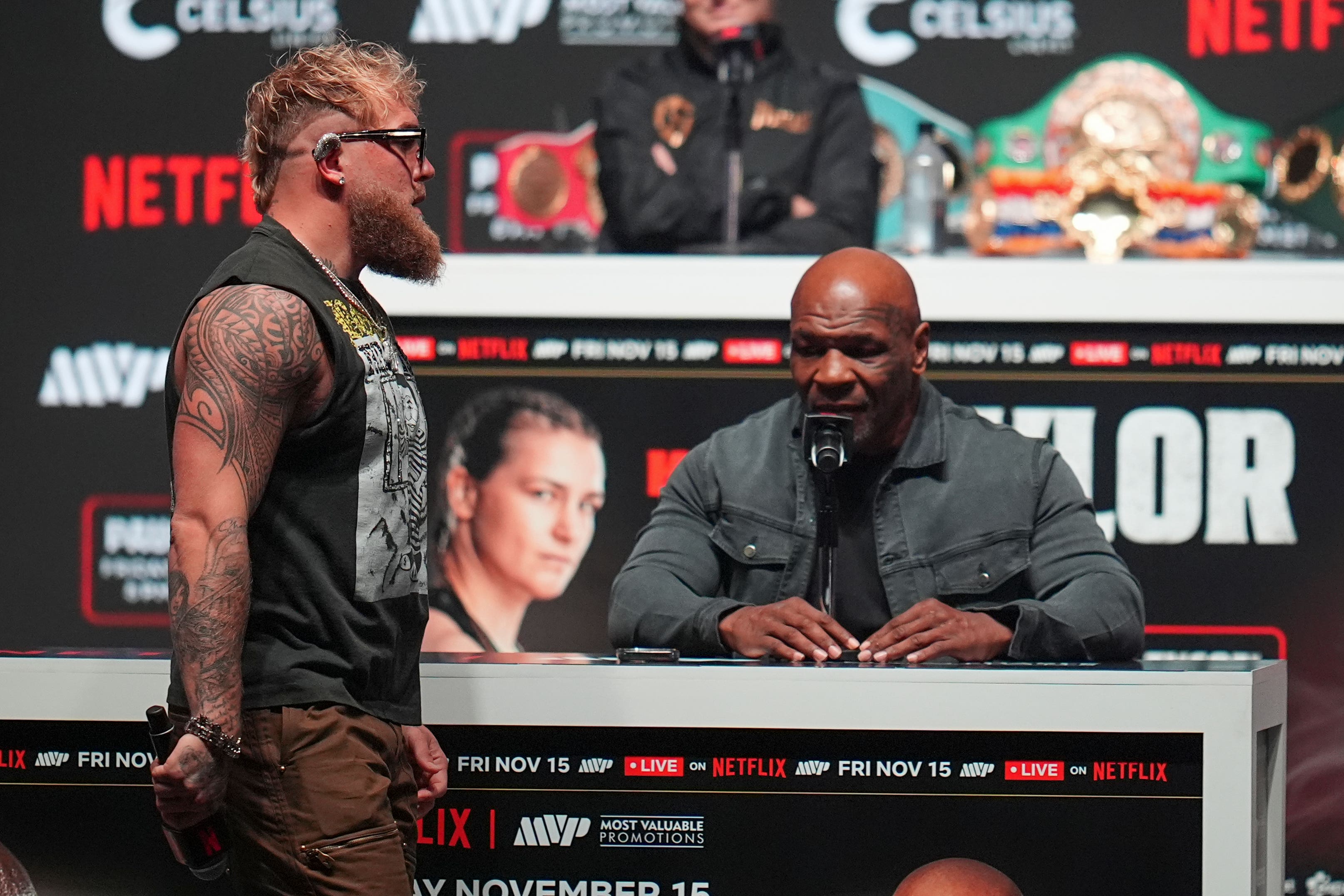 Jake Paul and Mike Tyson go head to head on Friday night (Julio Cortez/AP)