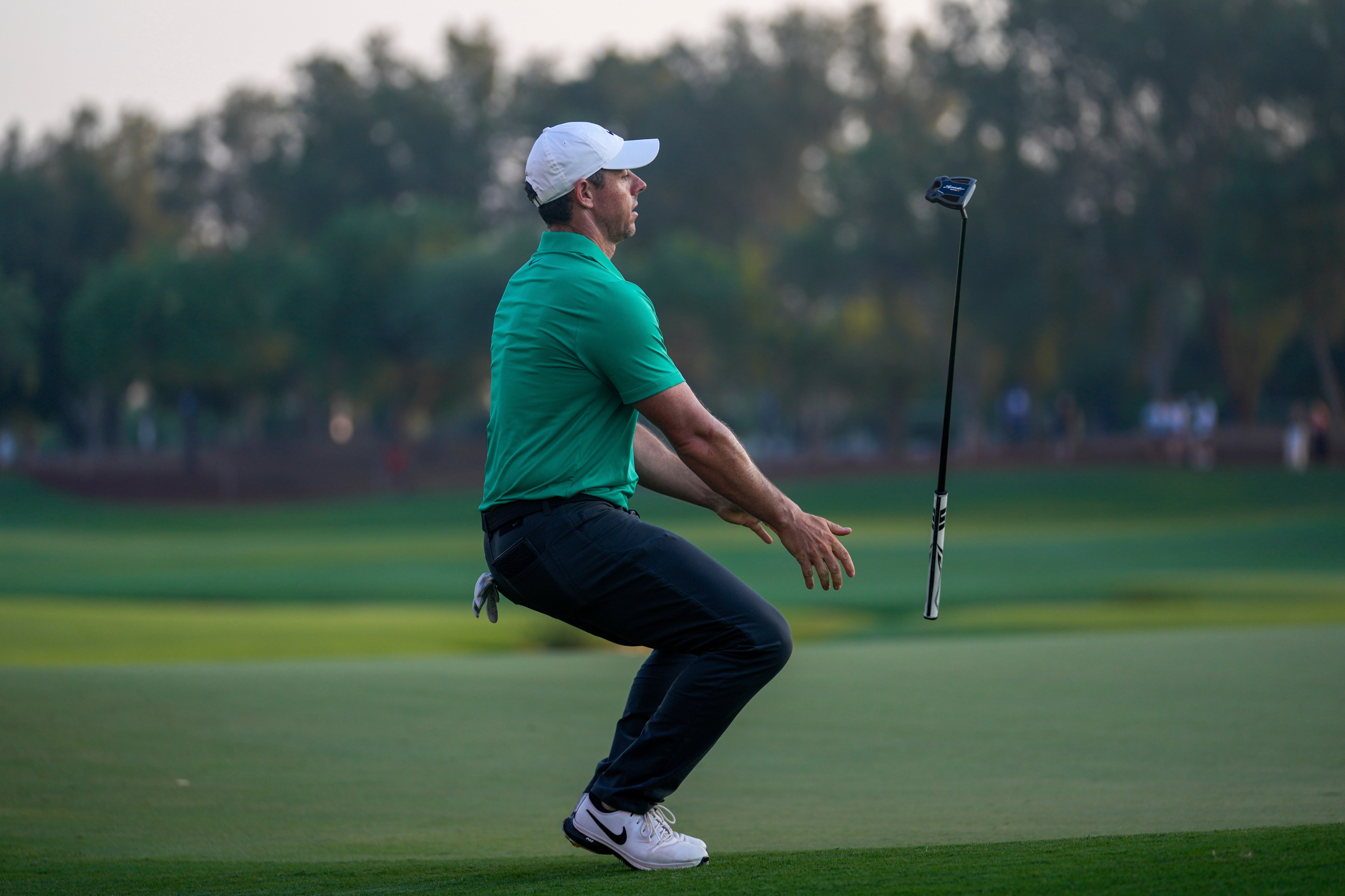 Rory McIlroy narrowly missed moving to six-under on the final hole