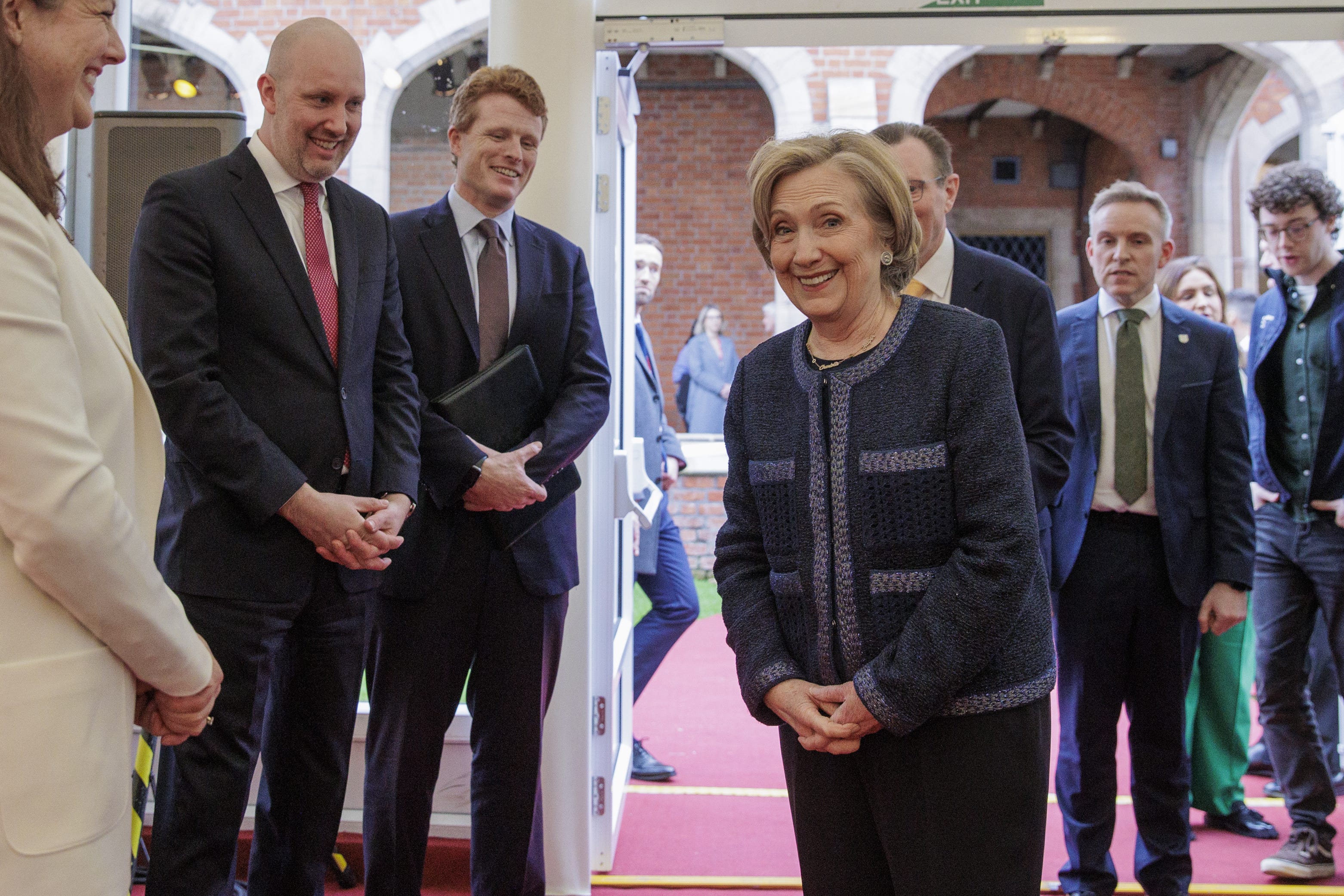 The former US secretary of state said it was ‘an honour’ to be the chancellor of Queen’s University Belfast (Liam McBurney/PA)