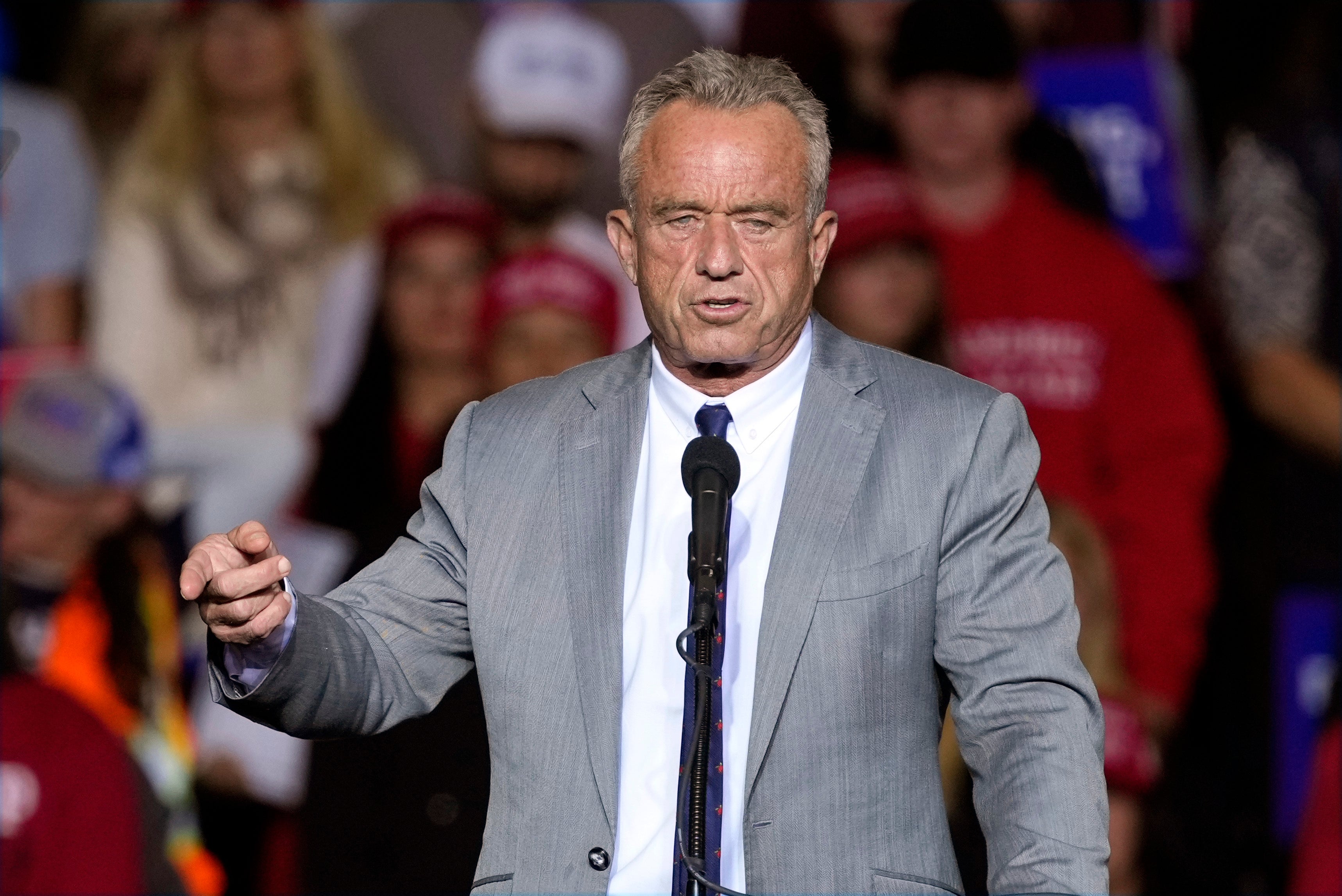 Robert F. Kennedy Jr., speaks at a November 1 Donald Trump campaign event in Milwaukee, Wisconsin. Kennedy was nominated to lead the Department of Health and Human Services in the incoming Trump administration