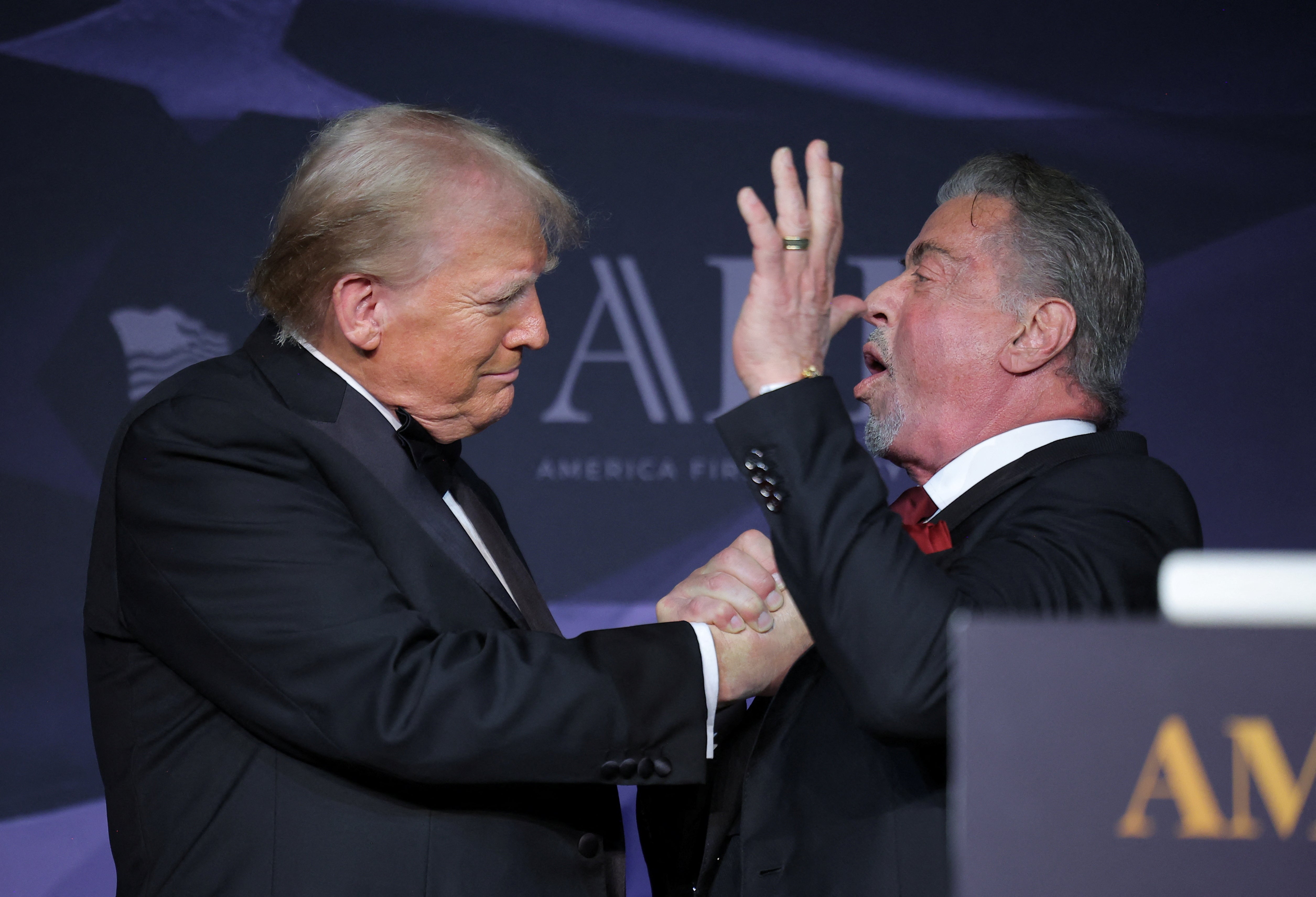 The pair shook hands on stage at the celebration event in Florida