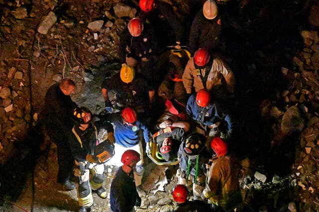 <p>A person was rescued from the rubble after a construction site accident in Kentucky </p>