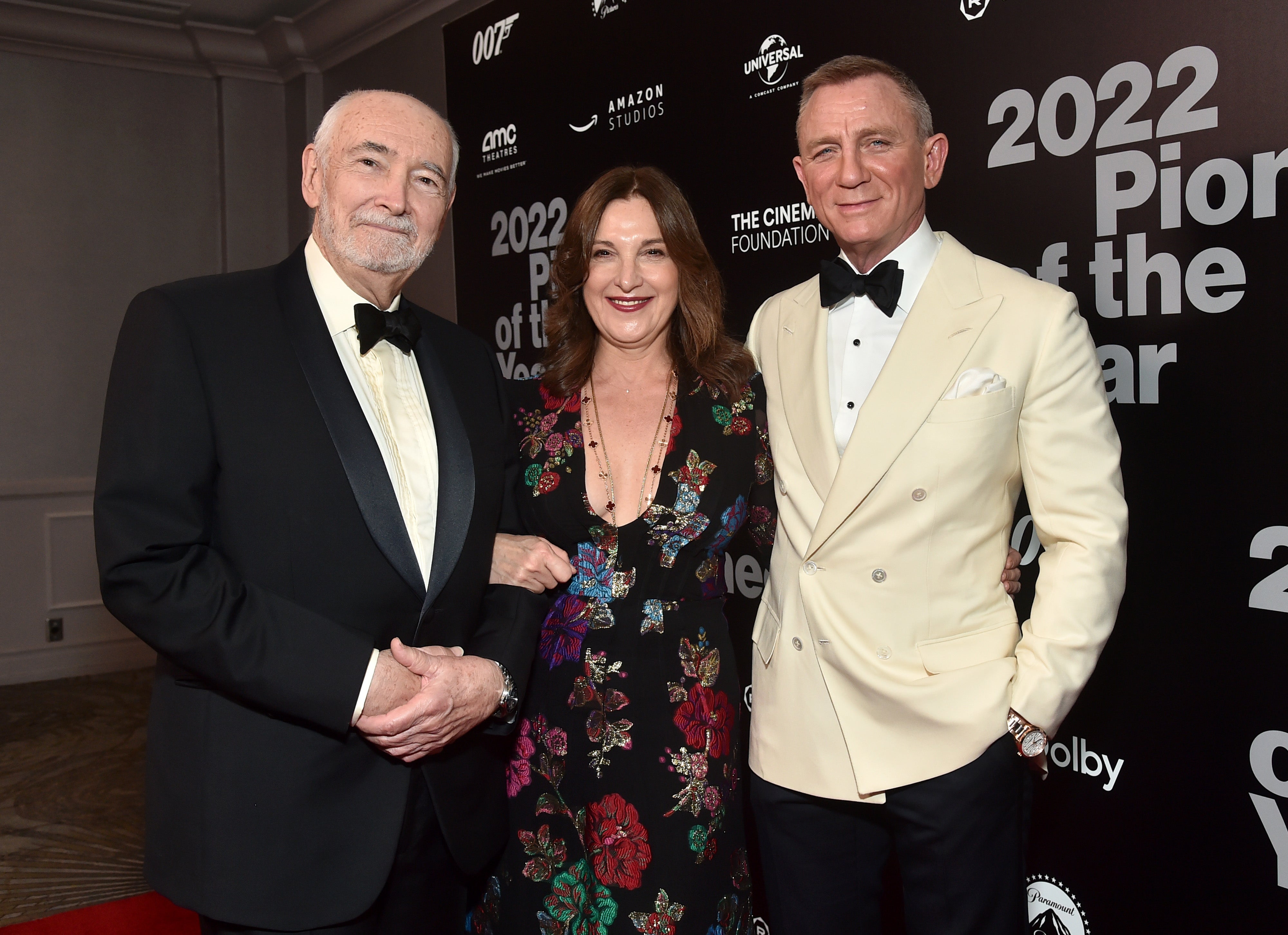 Michael G Wilson, Barbara Broccoli and Daniel Craig in 2022