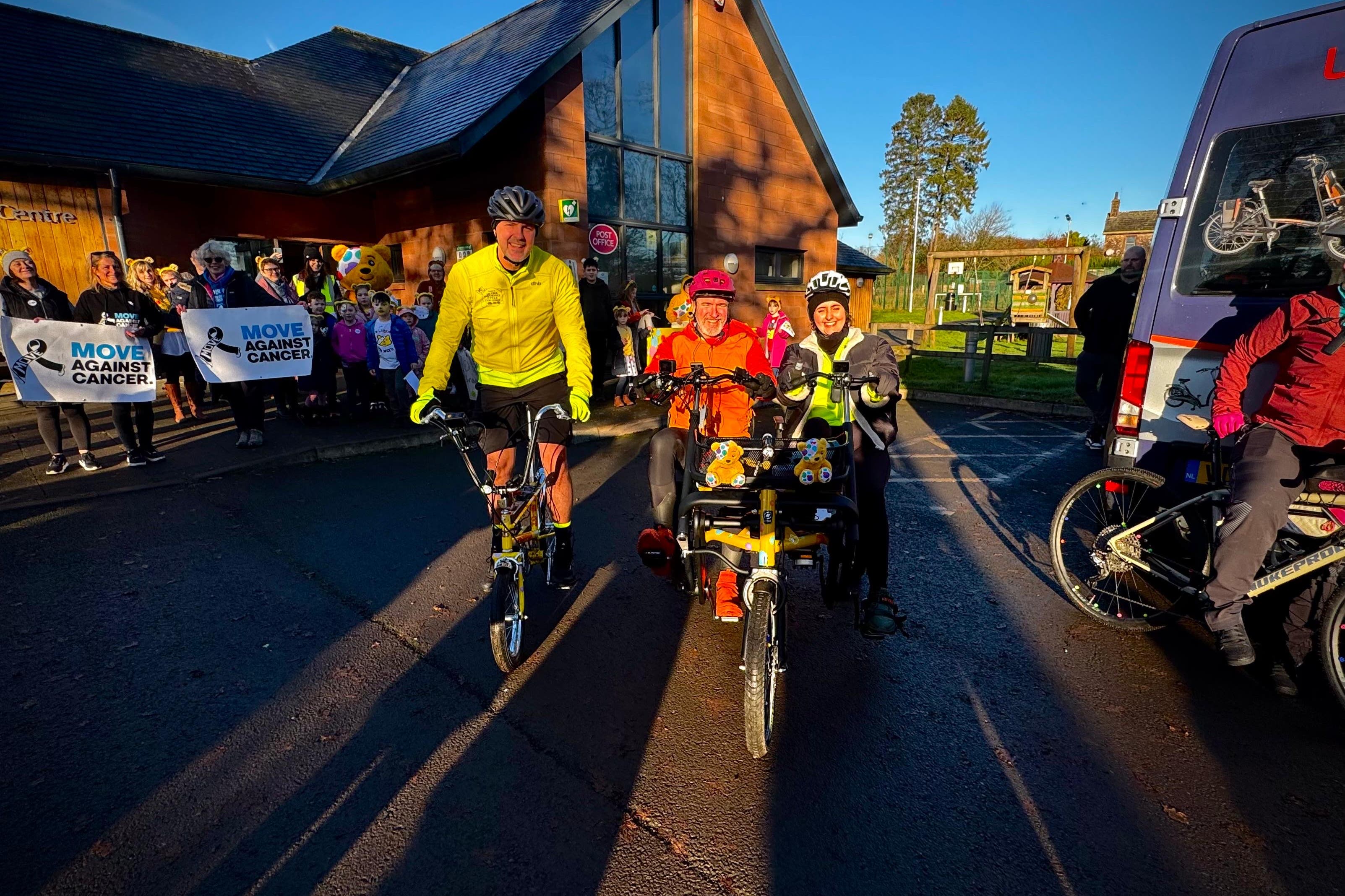 Paddy McGuinness has been cycling from Wales to Scotland (BBC/PA)