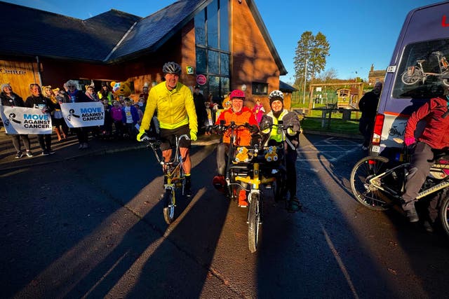 Paddy McGuinness has been cycling from Wales to Scotland (BBC/PA)