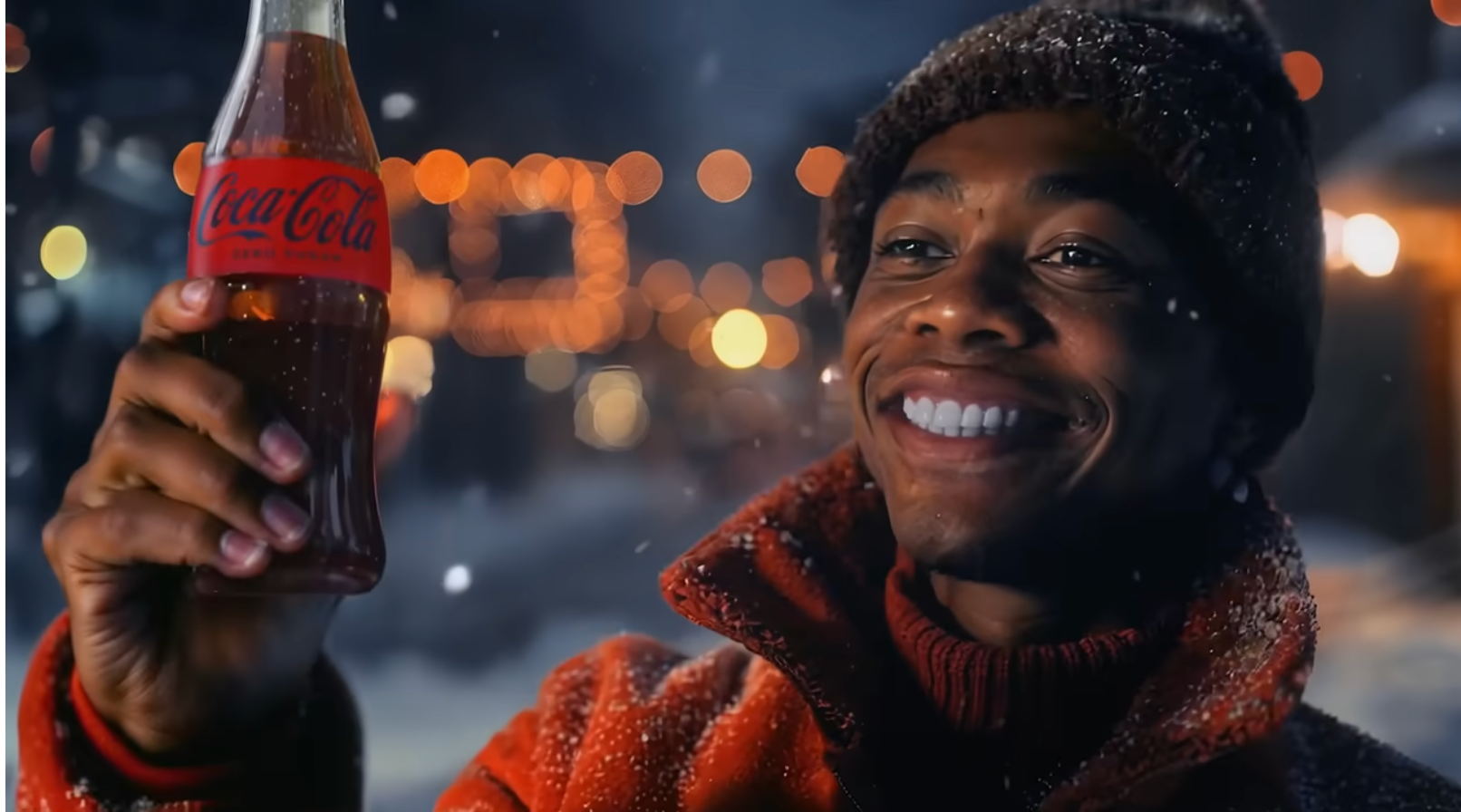 A reveller sipping on Coke Zero in the 2024 advert