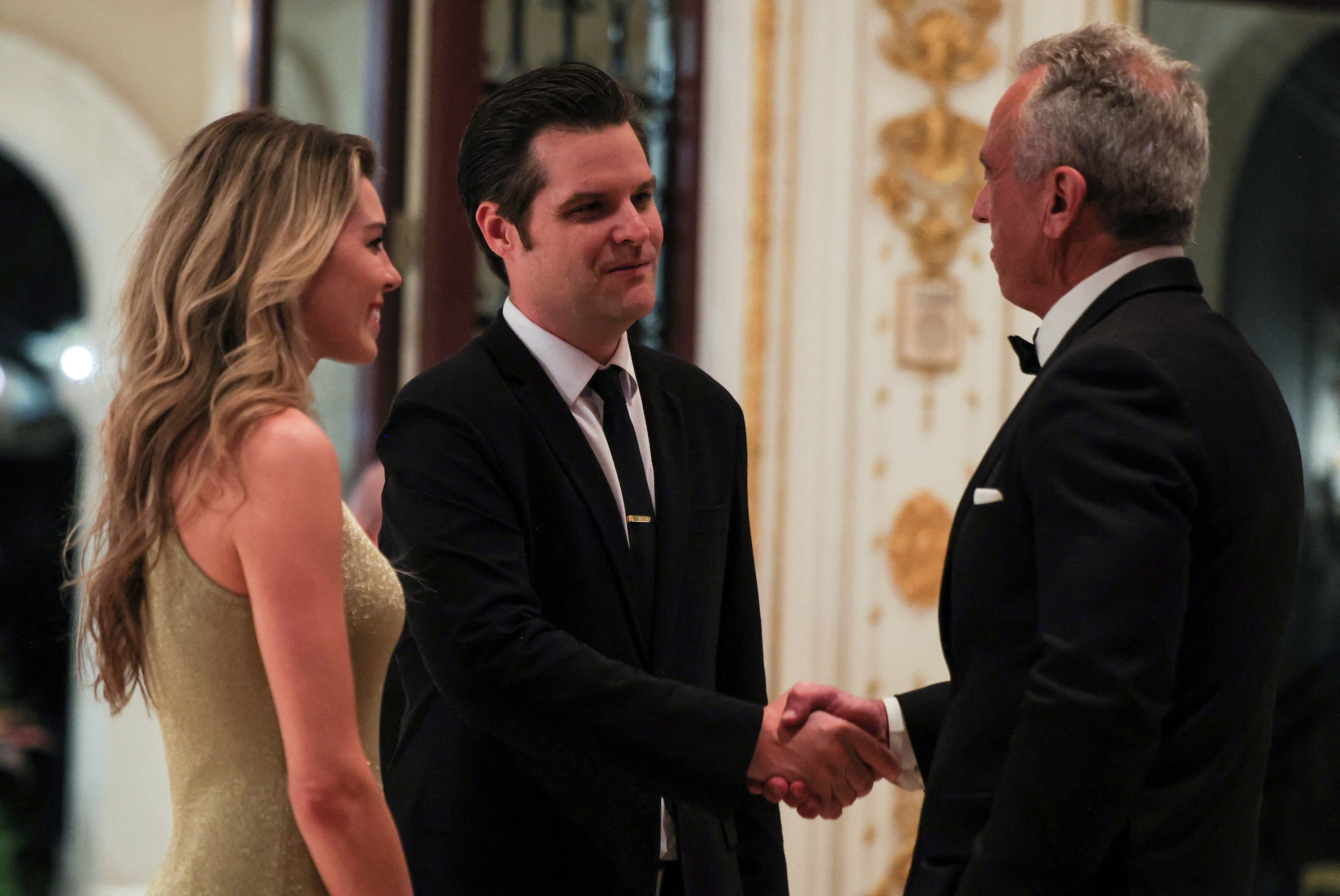 Trump’s Attorney General pick Matt Gaetz with RFK Jr at Mar-a-Lago on Thursday