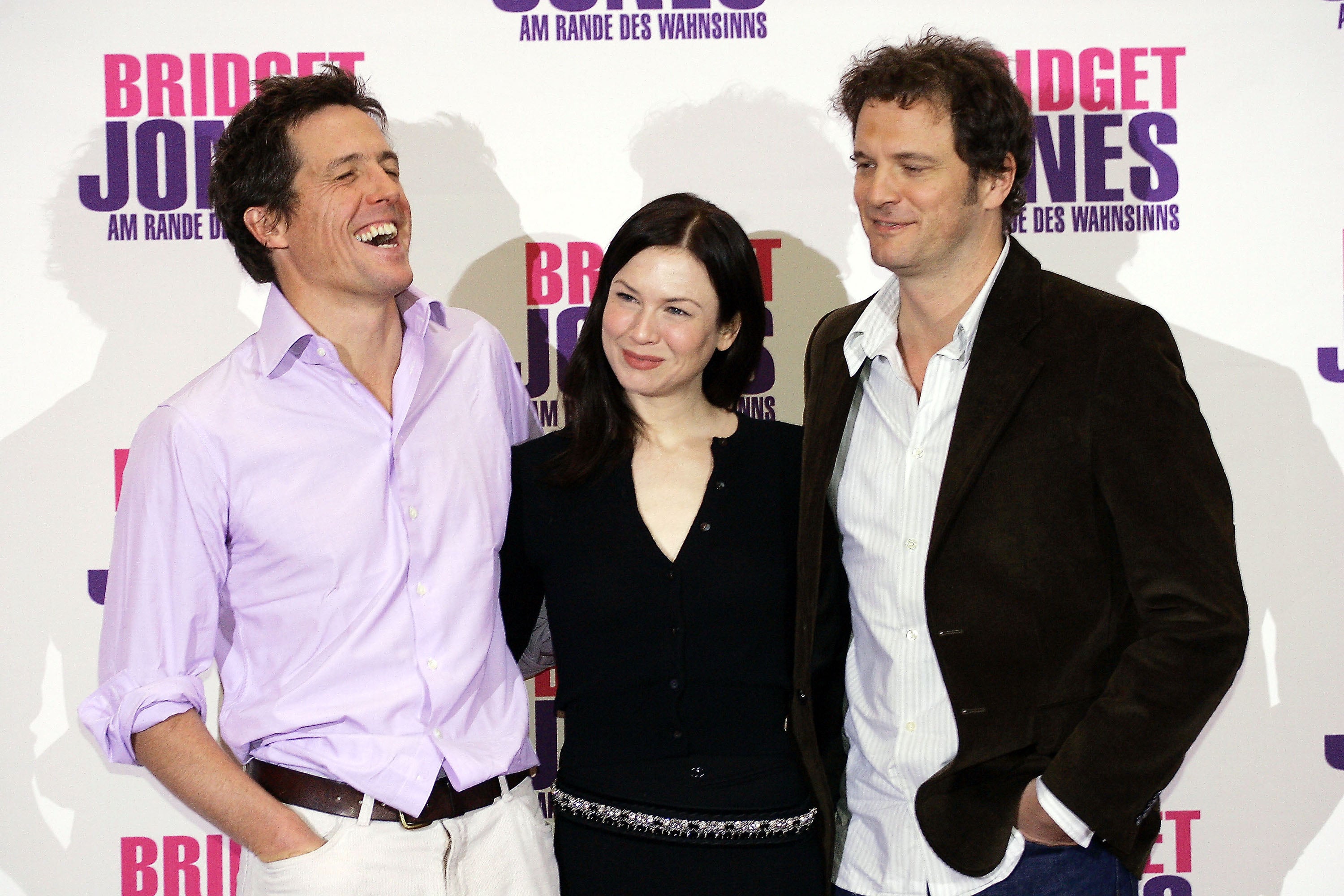 Hugh Grant, Renée Zellweger and Colin Firth at the ‘Bridget Jones: The Edge of Reason’ premiere in 2004