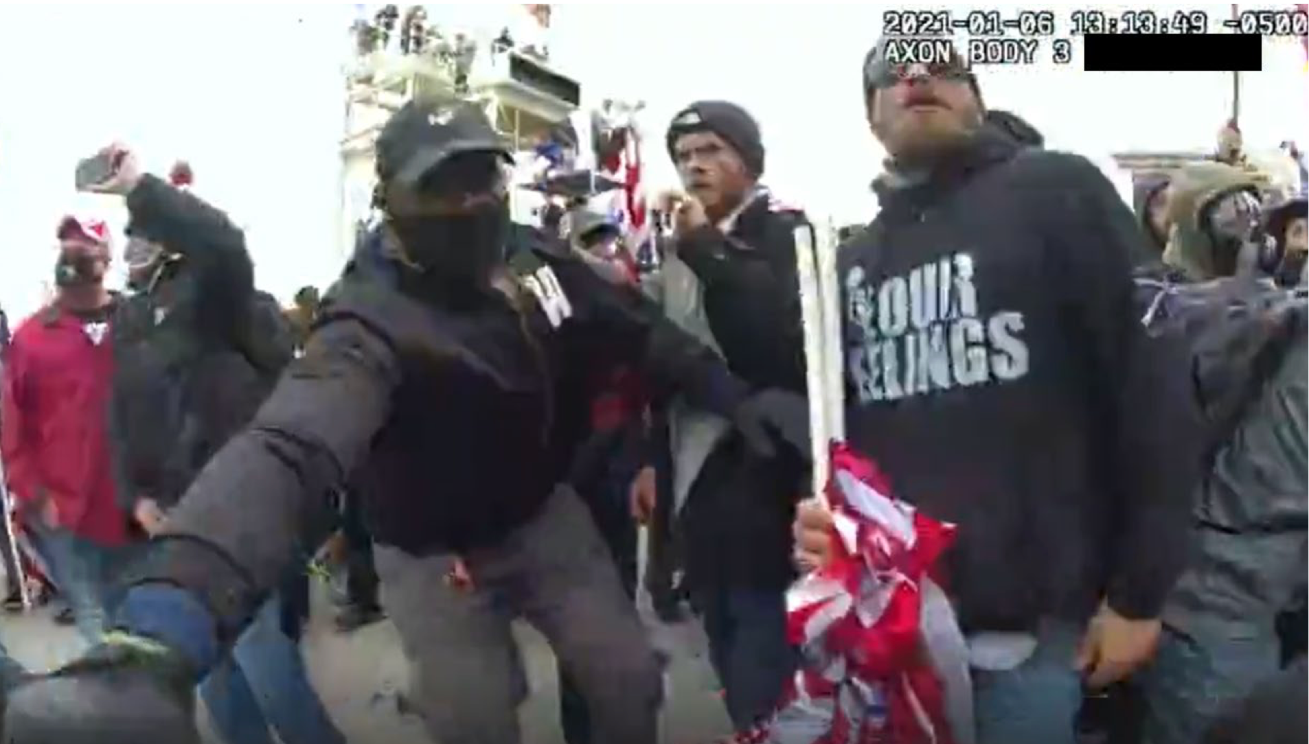 <p>Bodycam footage allegedly shows Antwione Williams during the riot </p>