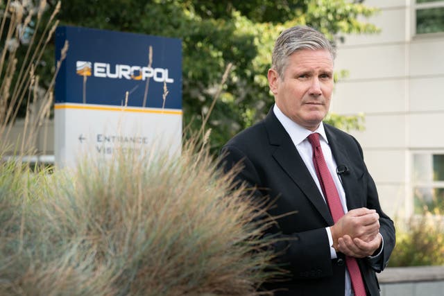 Labour leader Sir Keir Starmer leaving Europol in The Hague, Netherlands, in September (Stefan Rousseau/PA)