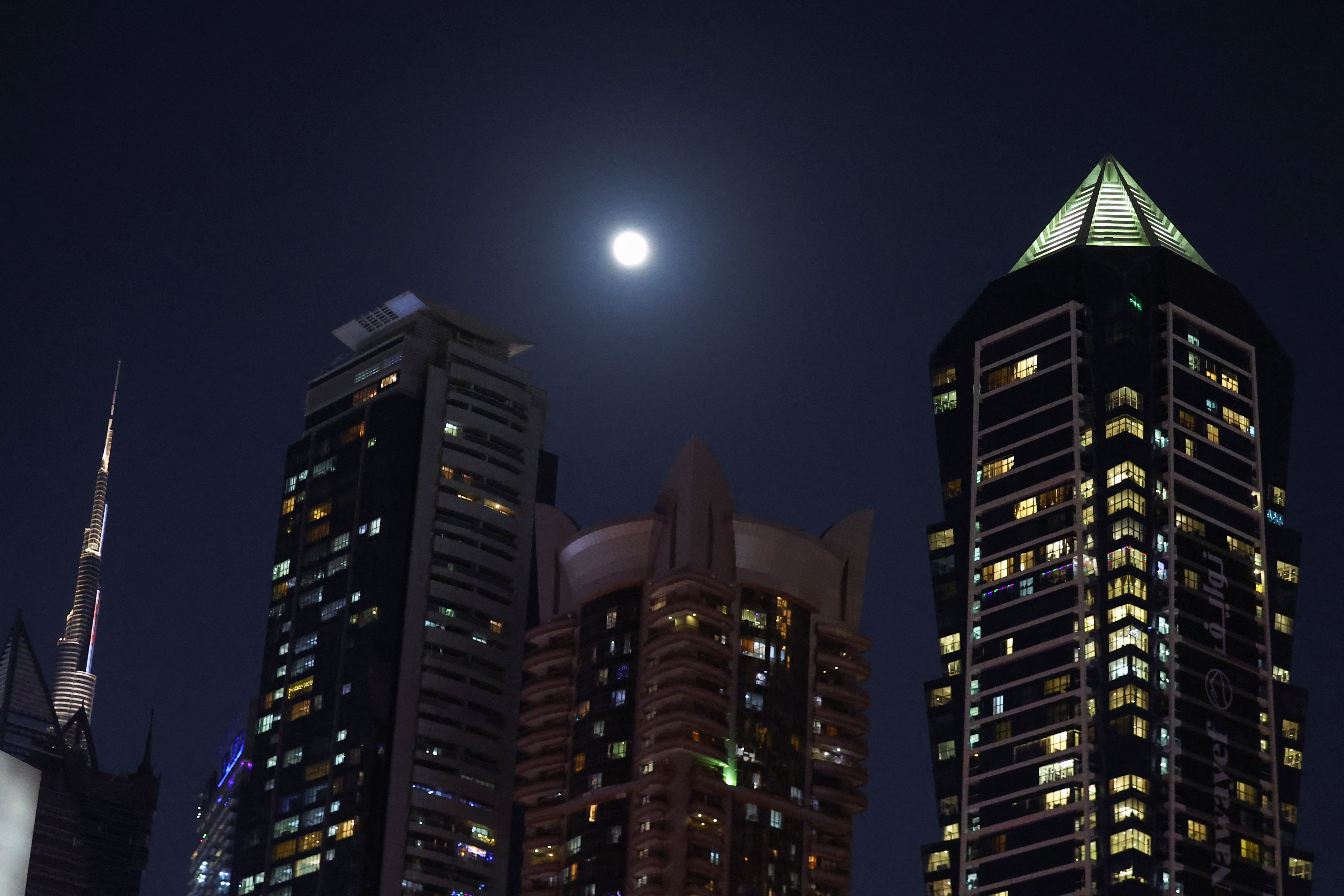 The Beaver Moon lights up the skies of Dubai in the United Arab Emirates