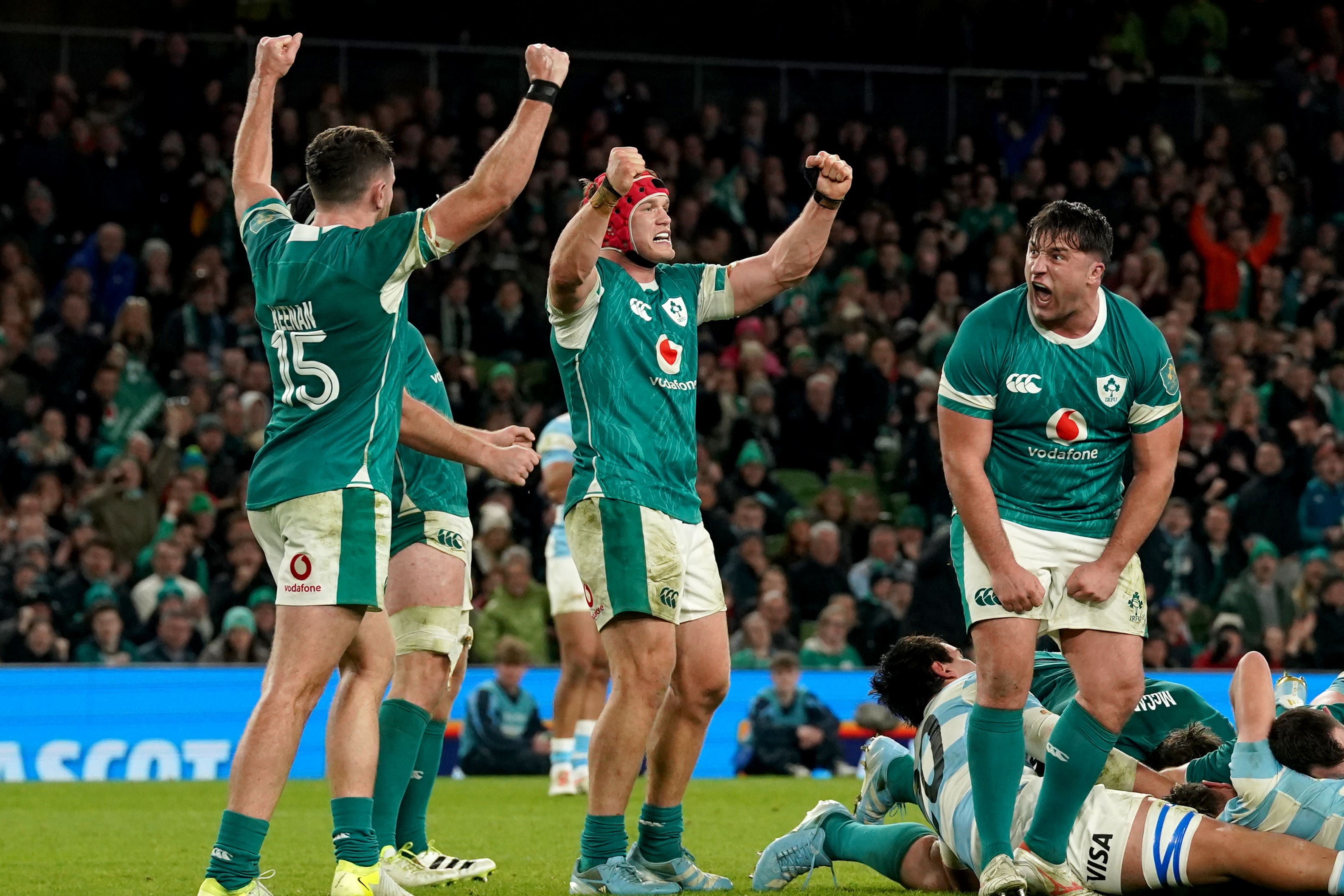 Ireland held off Argentina to claim a narrow victory in Dublin (Brian Lawless/PA)