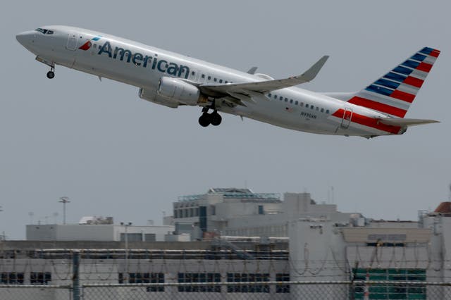 <p>Passengers on board an American Airlines plane to Texas were forced to duct-tape a man who allegedly lunged at a female flight attendant and tried to open one of the aircraft’s doors mid-flight</p>