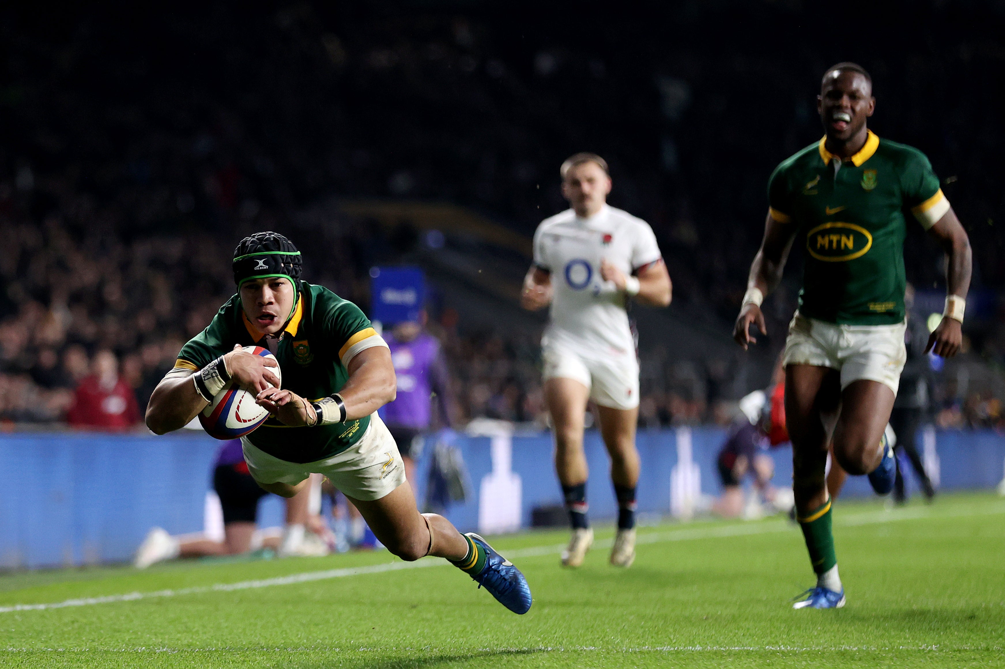 Cheslin Kolbe scored twice in South Africa’s win over England