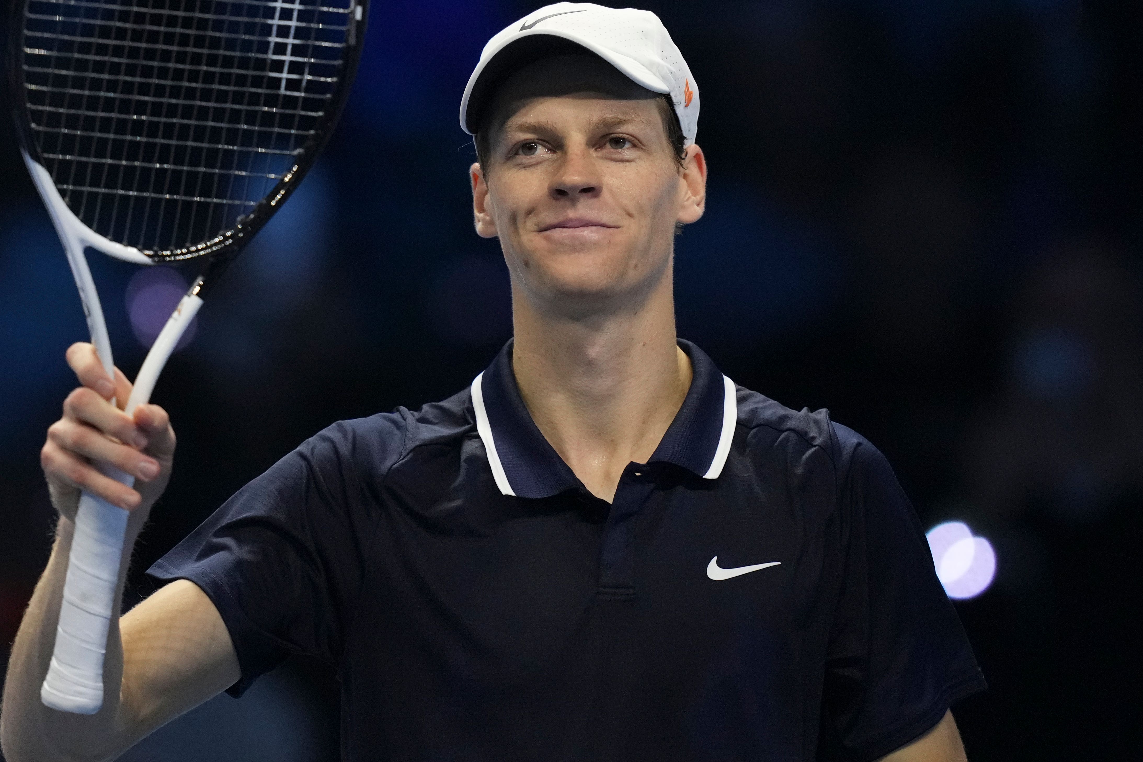 Jannik Sinner (pictured) was all smiles after beating Casper Ruud (Antonio Calanni/AP)