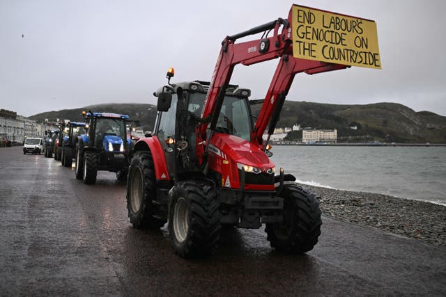 <p>Tractors near the Welsh Labour Party conference in Llandudno</p>