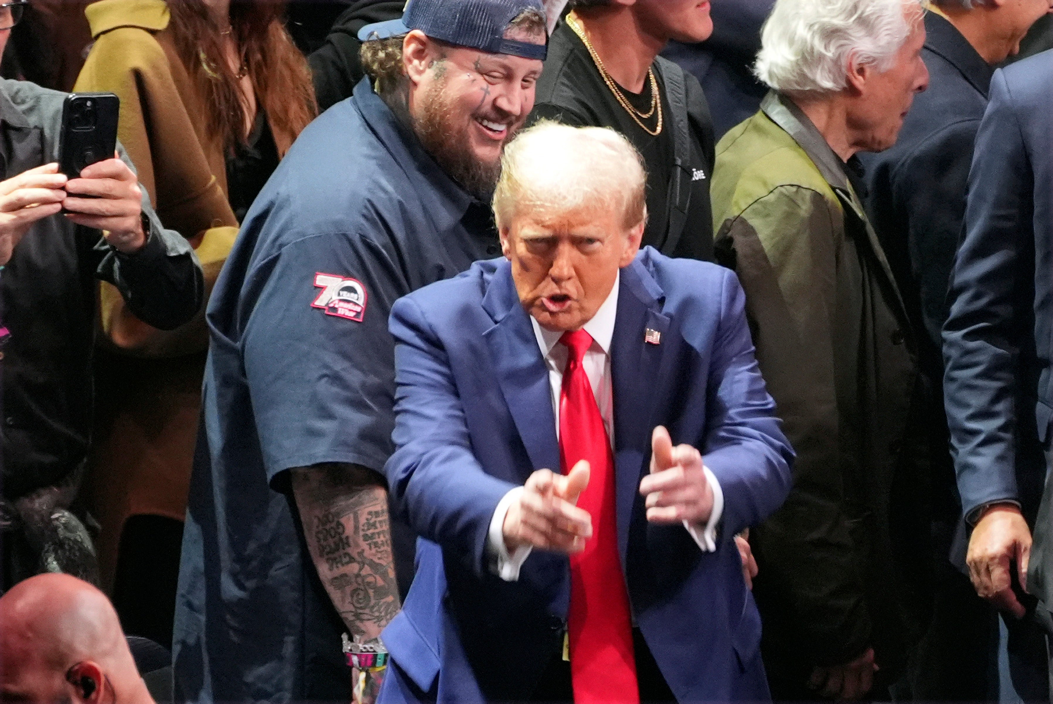 President-elect Donald Trump arrives at Madison Square Garden for UFC 309 on Saturday night