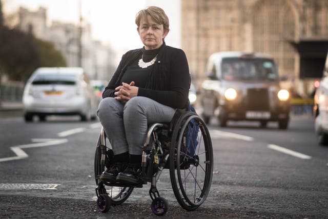 <p>Baroness Tanni Grey-Thompson outside the Houses of Parliament (PA)</p>