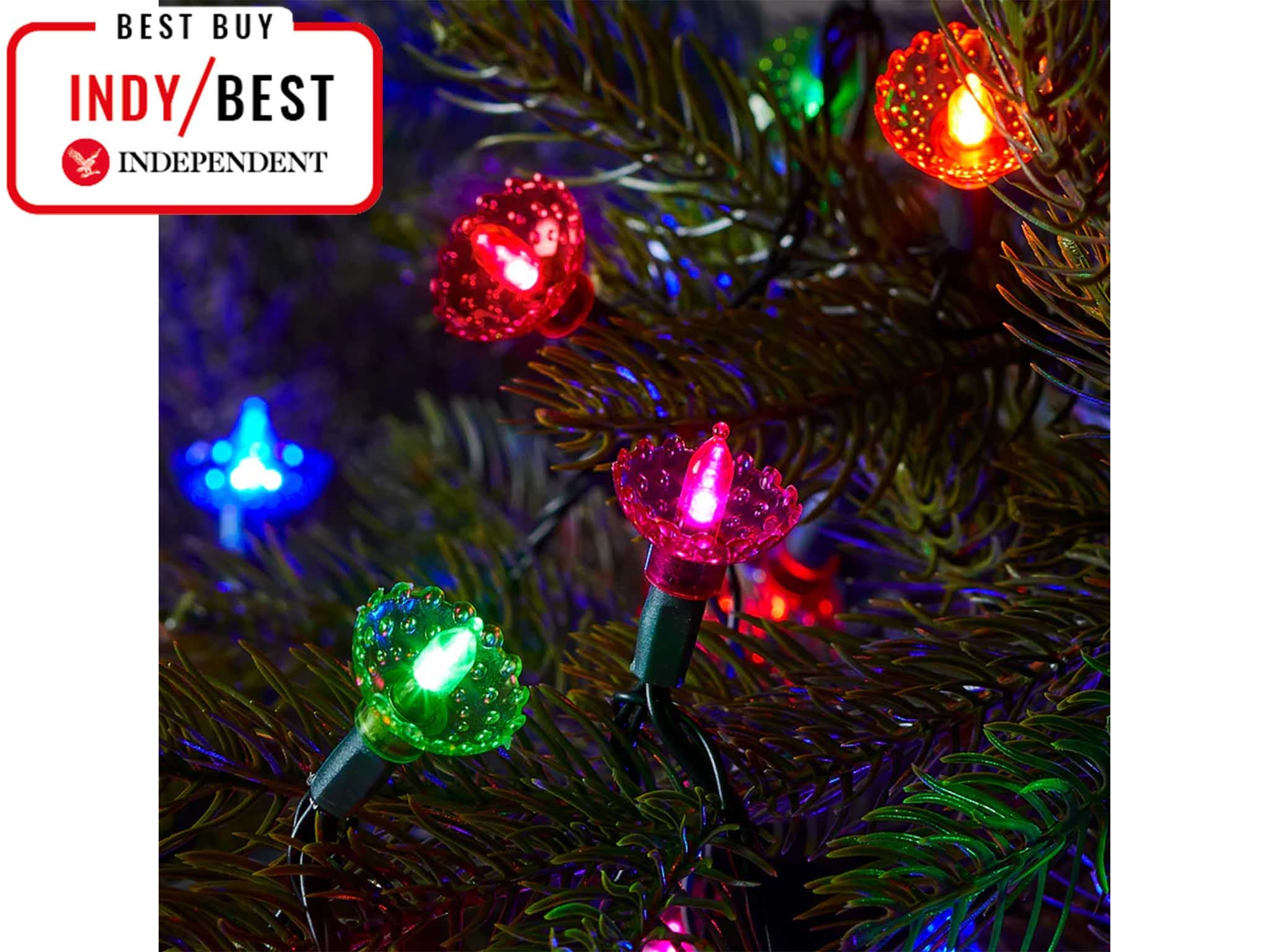 Lights4fun multicoloured LED traditional pickwick Christmas lights indybest decorations