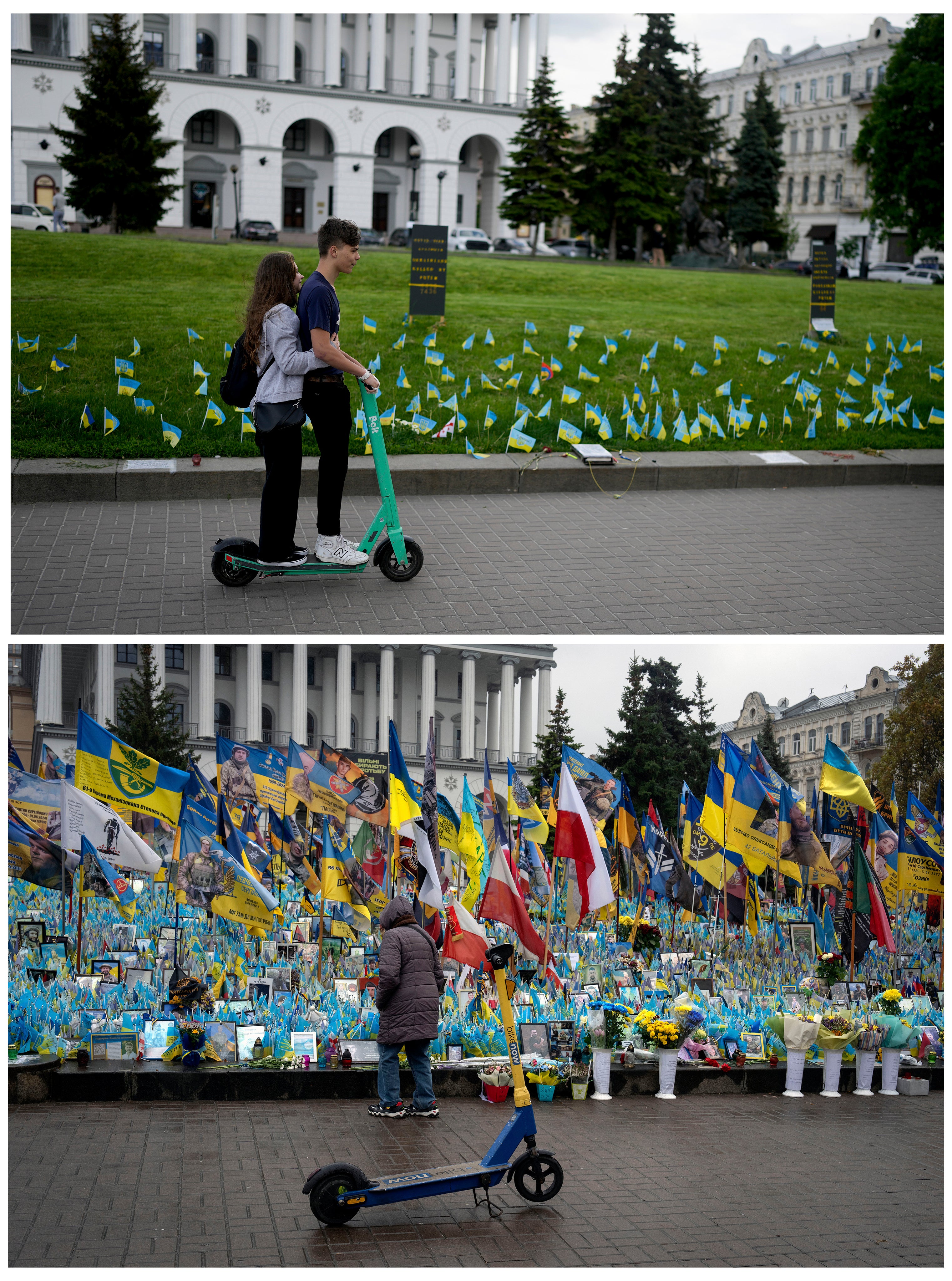 Russia Ukraine War 1000 Days Flags