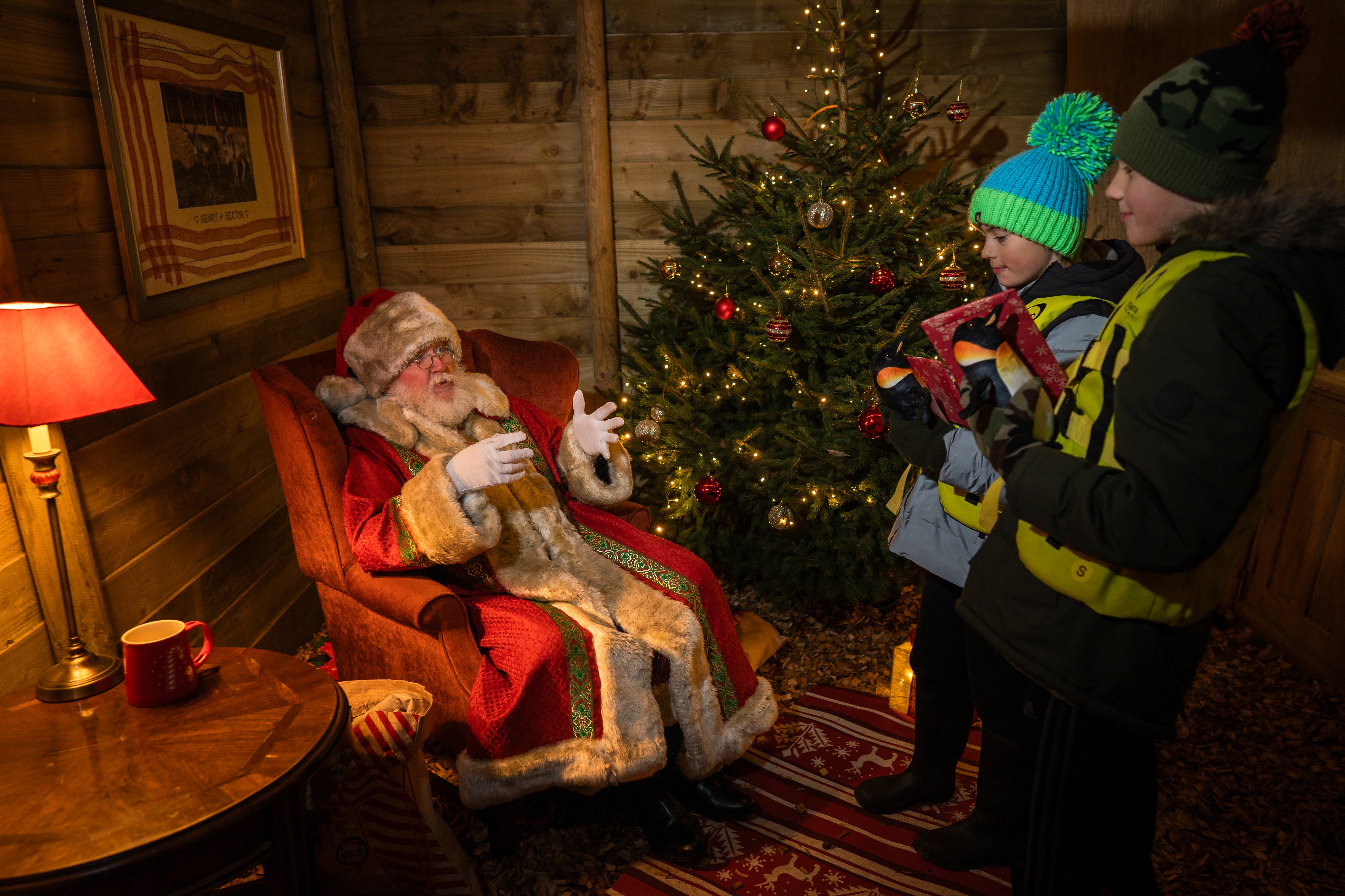 The big man of Christmas makes his way to Alderford Lake.