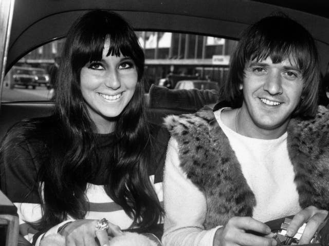 <p>Cher with her former husband, Sonny Bono, in 1965</p>