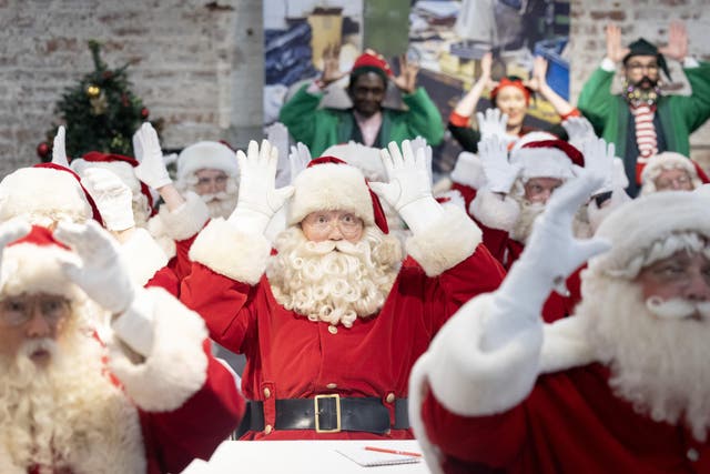 Trainee Santas are making sure ‘all children feel included’ this festive season as they undertake sign language training at the 26th annual Santa school (Matt Alexander Media Assignments/PA)