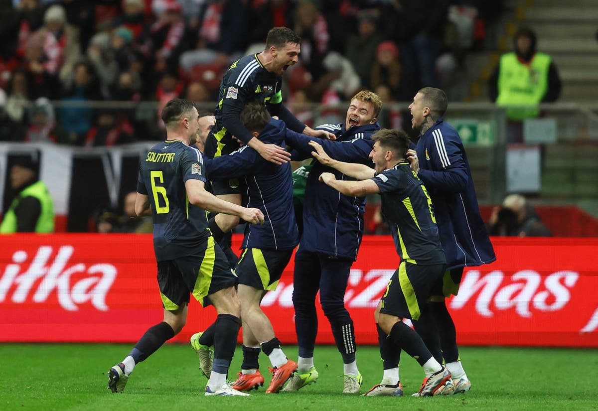 Andy Robertson marks 80th Scotland cap with stoppage-time winner in Poland