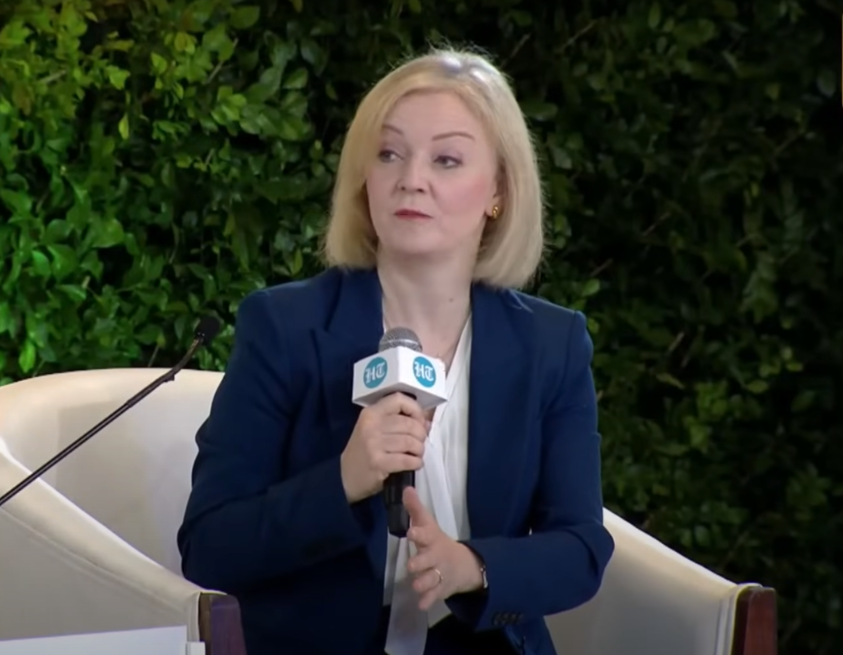 Liz Truss was interviewed as part of the Hindustan Times Leadership Summit